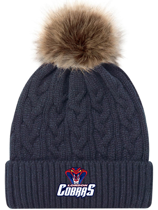COBRAS Toque with Faux Fur Pom (AJM 9L594L)
