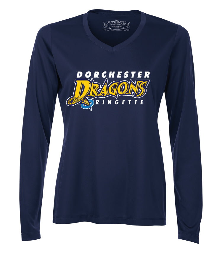 DORCHESTER DRAGONS RINGETTE PRO TEAM WOMENS LONG SLEEVE TEE