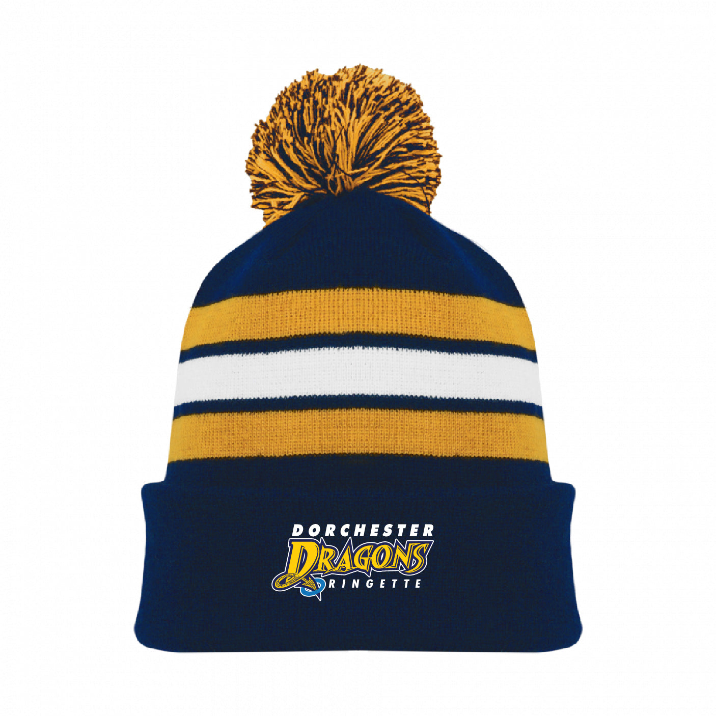 DORCHESTER DRAGONS RINGETTE STRIPED POM TOQUE