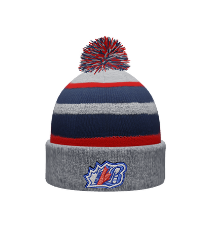 BEL Knit Fold Over Pom-Pom Beanie