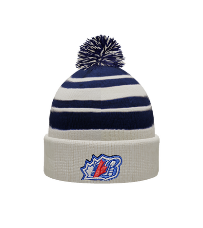BEL Knit Fold Over Pom-Pom Beanie